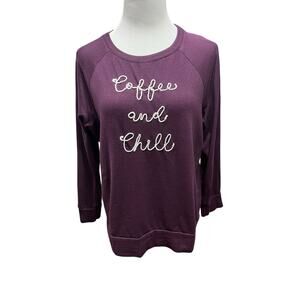 Secret Treasures Women's Longsleeve Coffee Chill Sleep Shirt Pajamas SIZE Medium